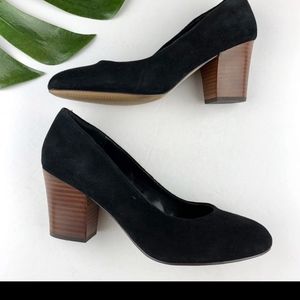 Isola block heel suede pumps